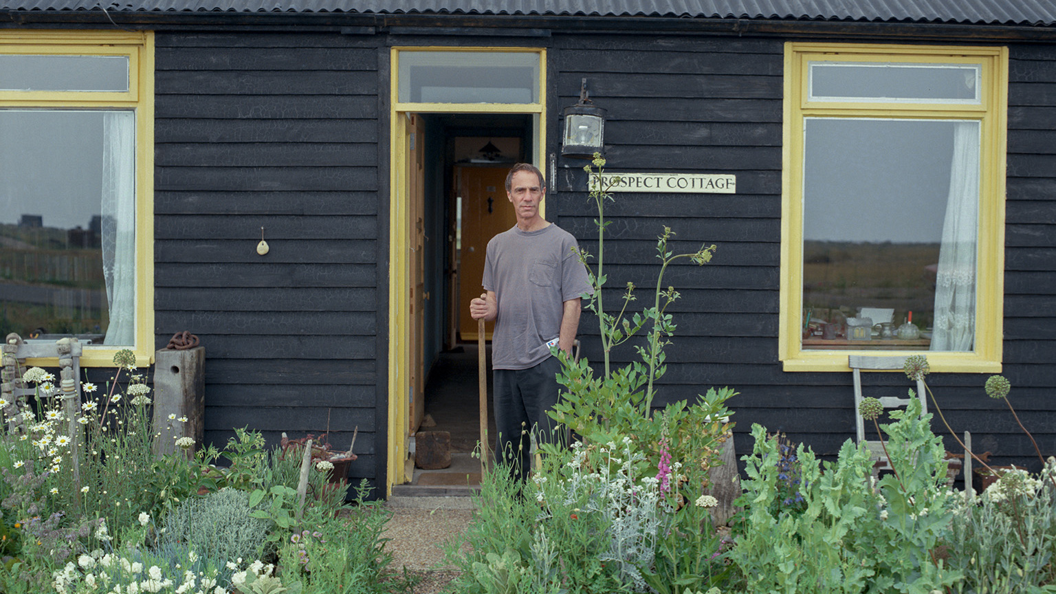 Derek Jarman at Prospect Cottage, Dungeness