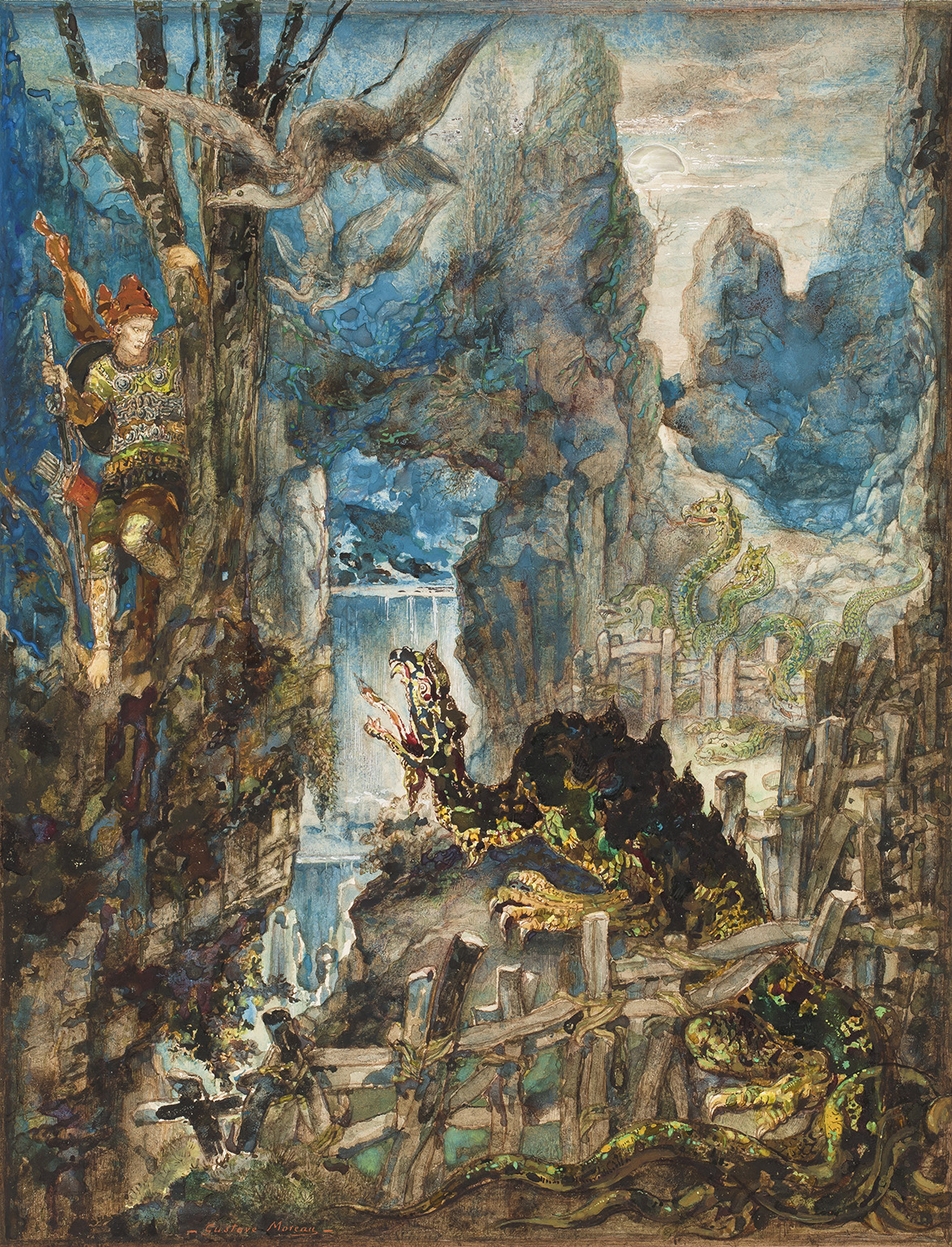 Gustave Moreau, The Dragon with Several Heads and the Dragon with Several Tails