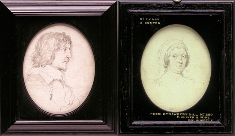 Miniature portrait of Peter Oliver, & portrait of his wife, Anne on the reverse