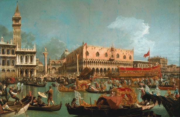 The Bucintoro Returning to the Molo & A Regatta on the Grand Canal