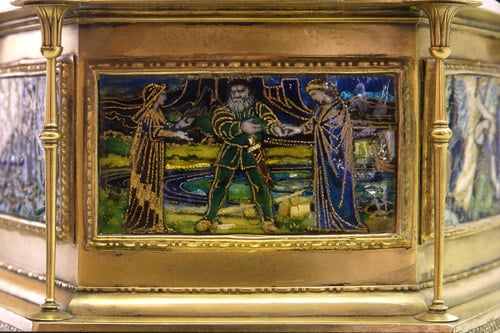 Silver gilt & enamel casket