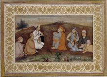 Young Prince visiting an Ascetic with Musicians in a Landscape