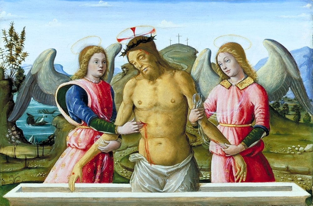 Christ supported by Two Angels