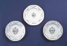 Three armorial plates