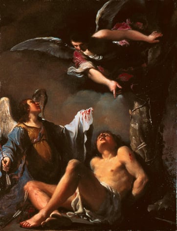 St Sebastian Succoured by Two Angels