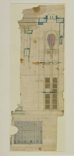 Design for a wardrobe for the Blue Bedroom, Hous'Hill