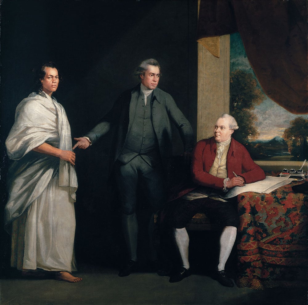 Portrait of Omai, Sir Joseph Banks and Dr Daniel Solander