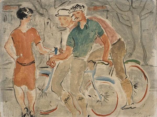 French Cyclists and a Girl