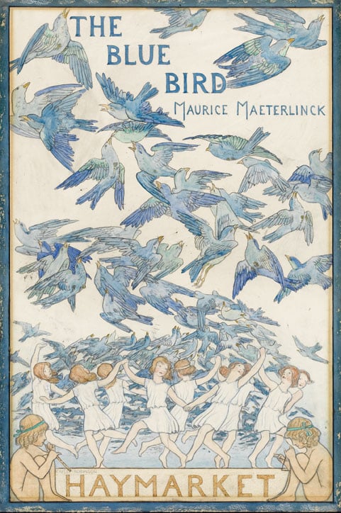 Original set designs and theatre poster for 'The Blue Bird'