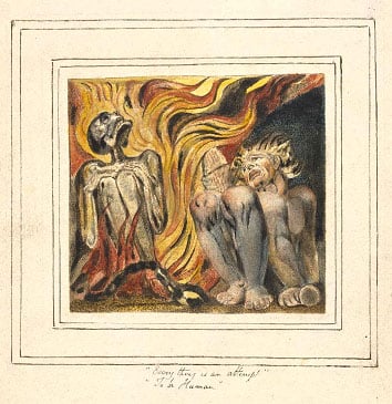 1-6) Plates from The First Book of Urizen; 7) Plate from The Marriage of Heaven and Hell; 8) Plate from The Book of Thel