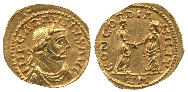 Aureus of the Roman Emperor Carausius