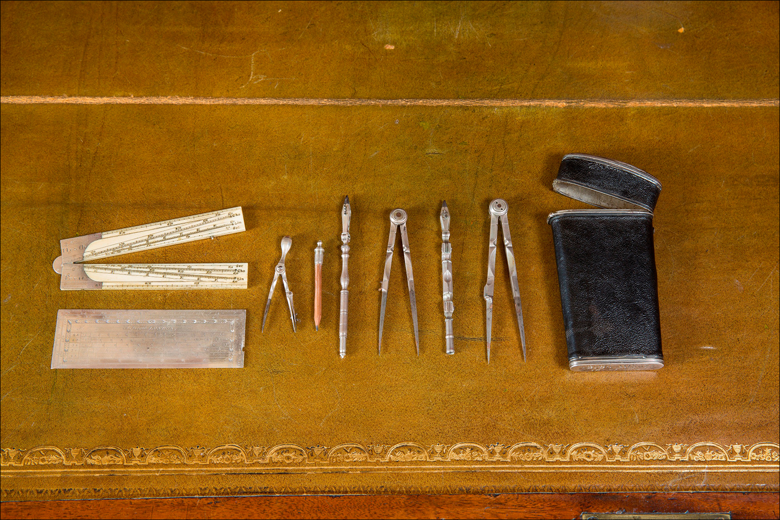 Set of drawing instruments belonging to John Wood, architect