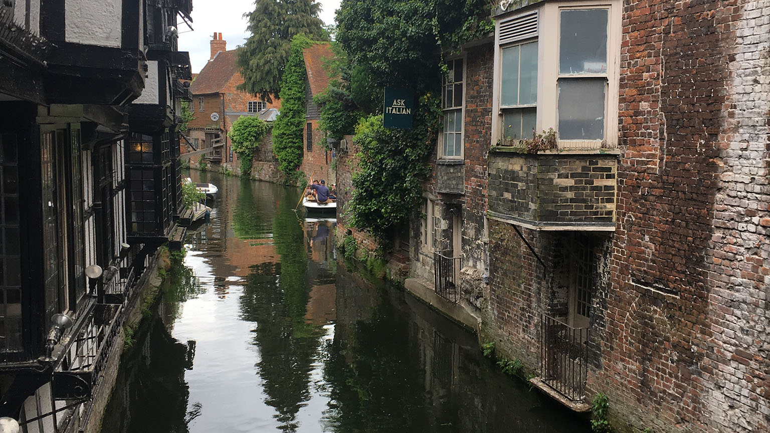 The River Stour winding through Canterbury